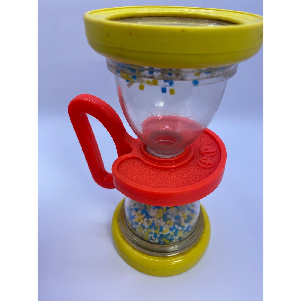 Fisher Price Vintage Shake n Roll Baby Rattle Hourglass Toy 1970's - Picture 9 of 13